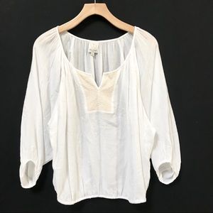 Ella Moss Dolman Sleeve White Blouse Rayon Top
